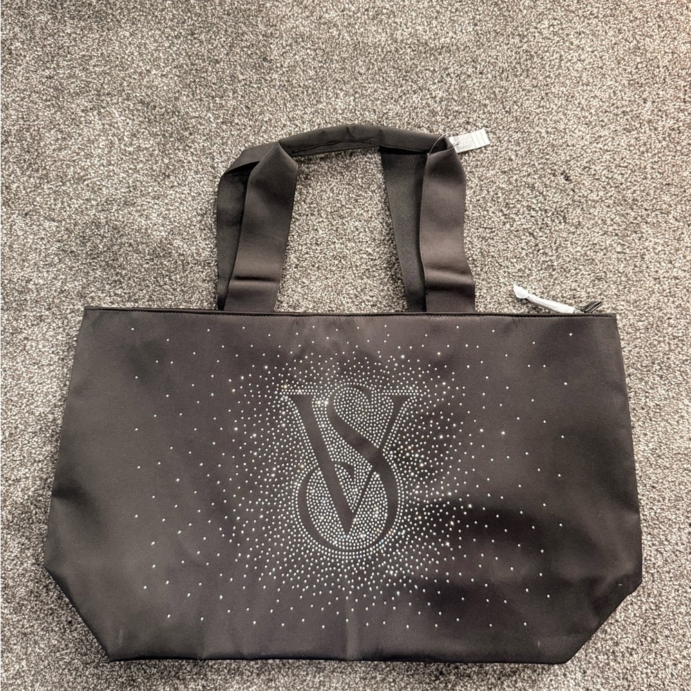 Victoria's Secret Black Tote with Crystal VS Logo